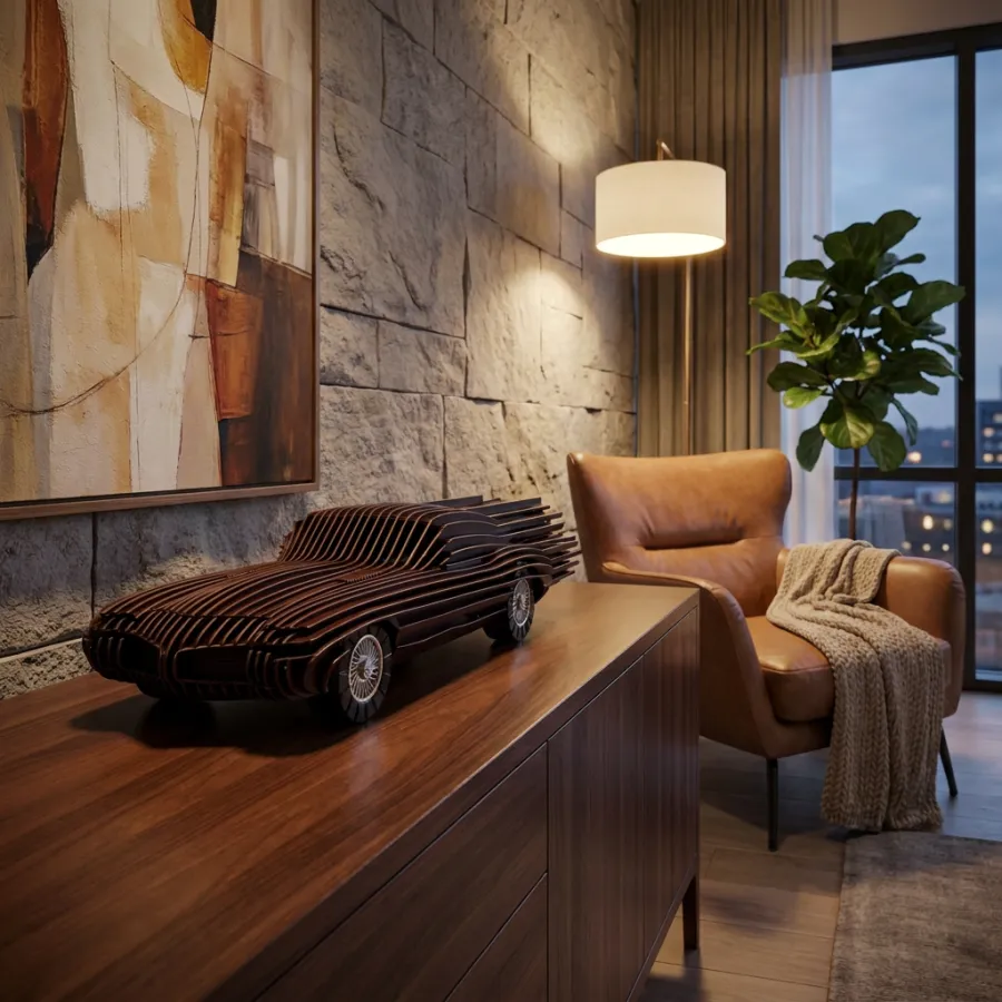 Jaguar E-Type — в интерьере man cave